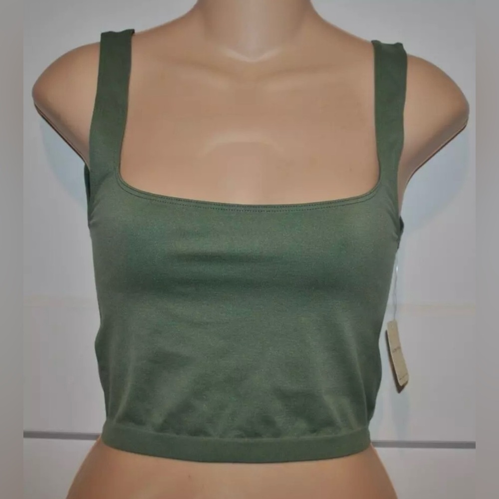 FREE PEOPLE INTIMATELY Scoop Neck Crop Army M/L NWT